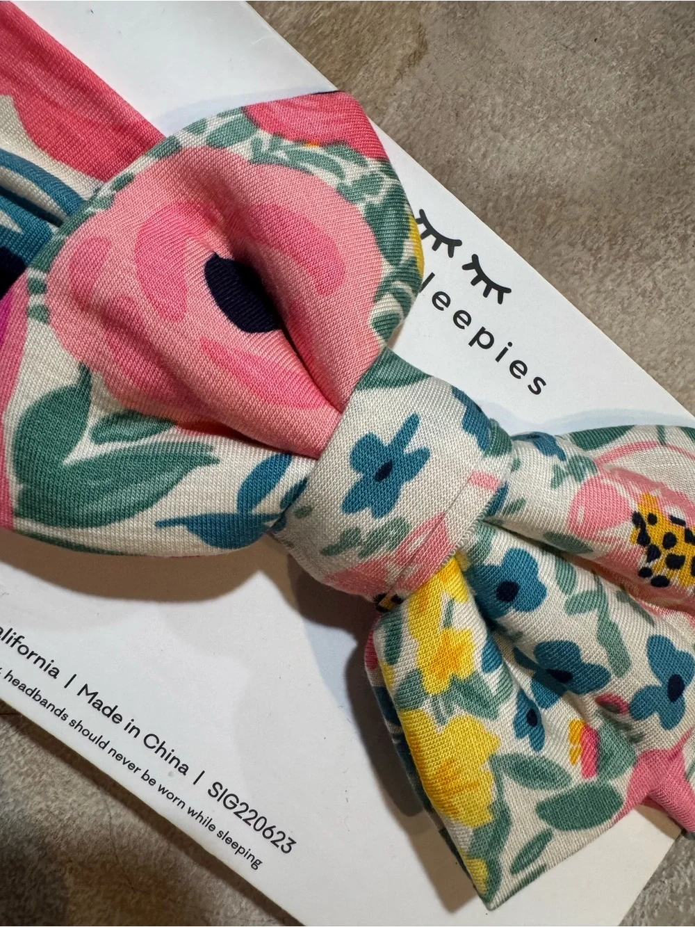 Little Sleepies Pink Multi Floral Bow Headband